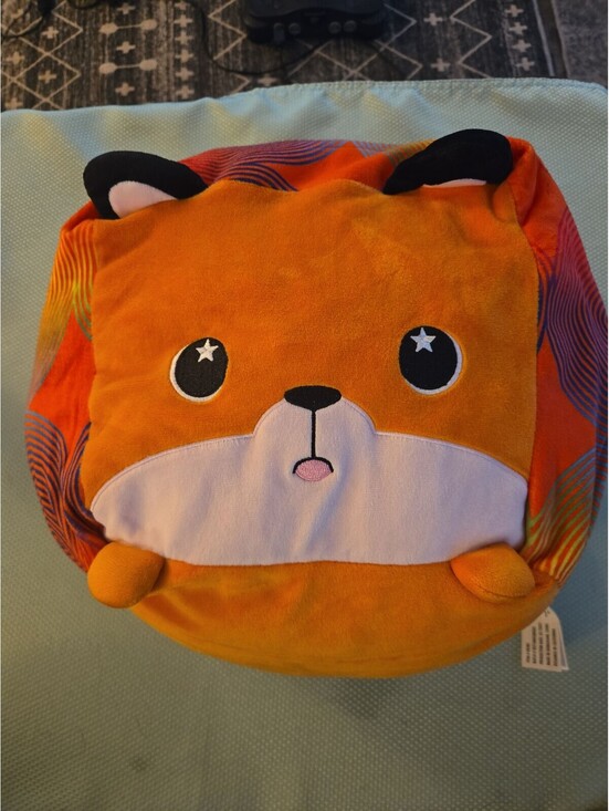 Other - Moosh-Moosh Sparkle Eye Fox Plush Pillow - Orange Psychedelic Swirl